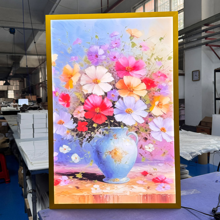 Cadre à Clip en aluminium couleur or 24x36, affichage d'affiche de film publicitaire, panneau de boîte à lumière Led