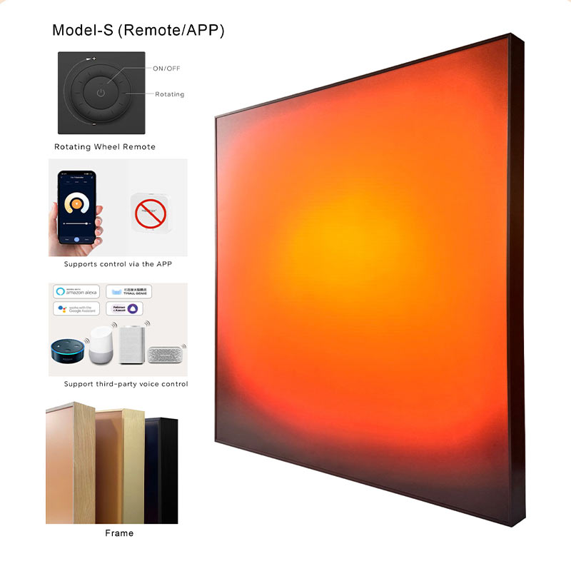 Model-S creative workspace light panel with rotating wheel remote, smart app, and voice control